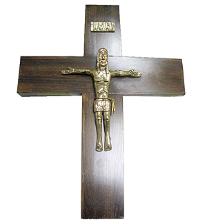 Crucifijo Camino. Bronce - Madera